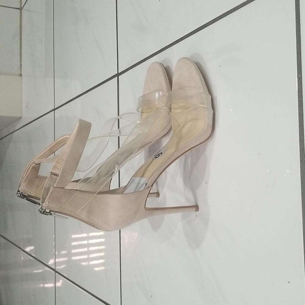 Nude/ Clear Vince Camuto heels